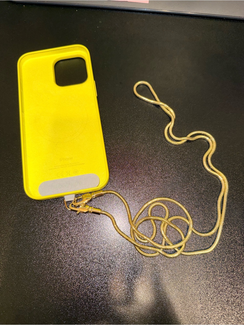 Casetify gold toned crossbody phone strap
